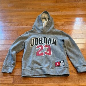Boys - Size 7 - Jordan Gray Pullover Hoodie with Red 23